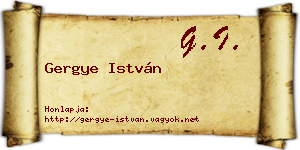 Gergye István névjegykártya