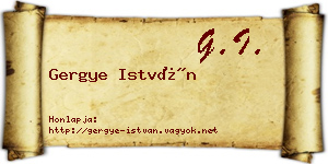 Gergye István névjegykártya